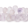 Frosted Pink Amethyst Faceted Teardrop Beads, 8-Inch Strand