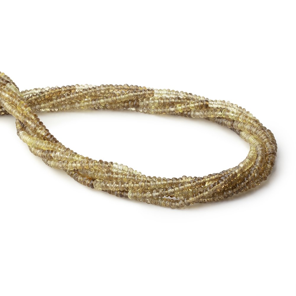 3.5mm Bi-Color Quartz Faceted Rondelle Beads, 15.5-Inch Strand