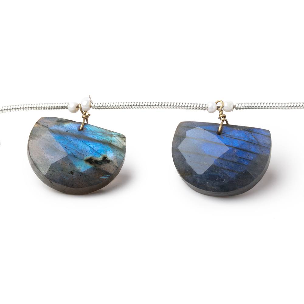 15x11–16x12mm Labradorite Faceted Half-Moon Beads, 6-Inch Strand