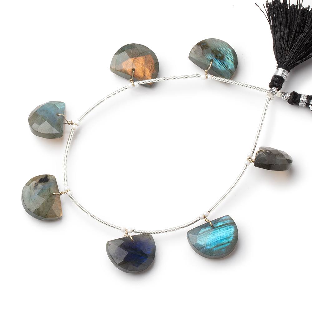 15x11–16x12mm Labradorite Faceted Half-Moon Beads, 6-Inch Strand
