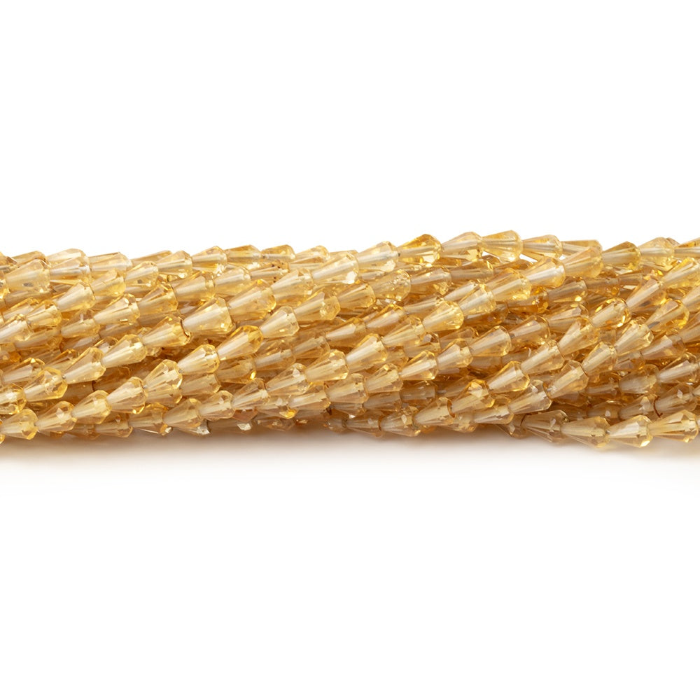 3–4mm Citrine Faceted Teardrop Beads, 18-Inch Strand