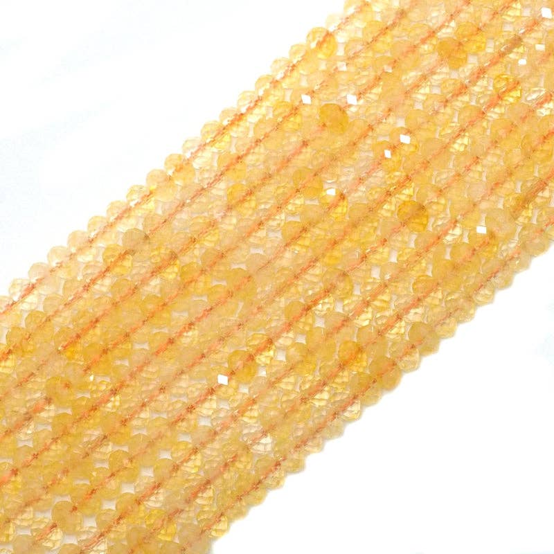 4x6mm Citrine Faceted Rondelle Beads, 15–16-Inch Strand