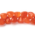 Carnelian Faceted Trillion Beads, Top Drilled, 8–9mm, 7.5-Inch Strand