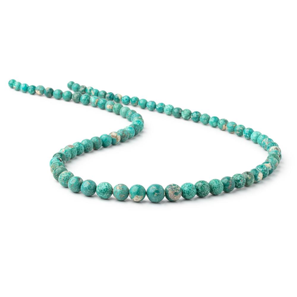 4.5-8mm Mongolian Turquoise Plain Round Beads 18 inch 78 pieces