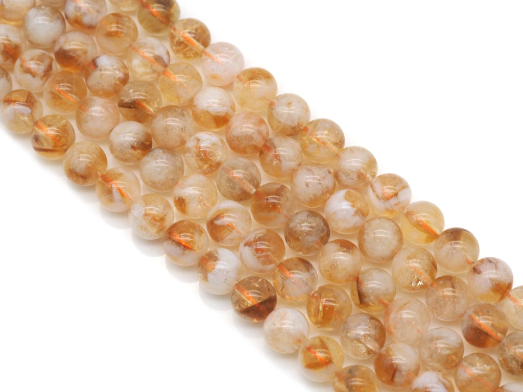 Citrine Smooth Round Beads, 8–12mm, 15–16-Inch Strand