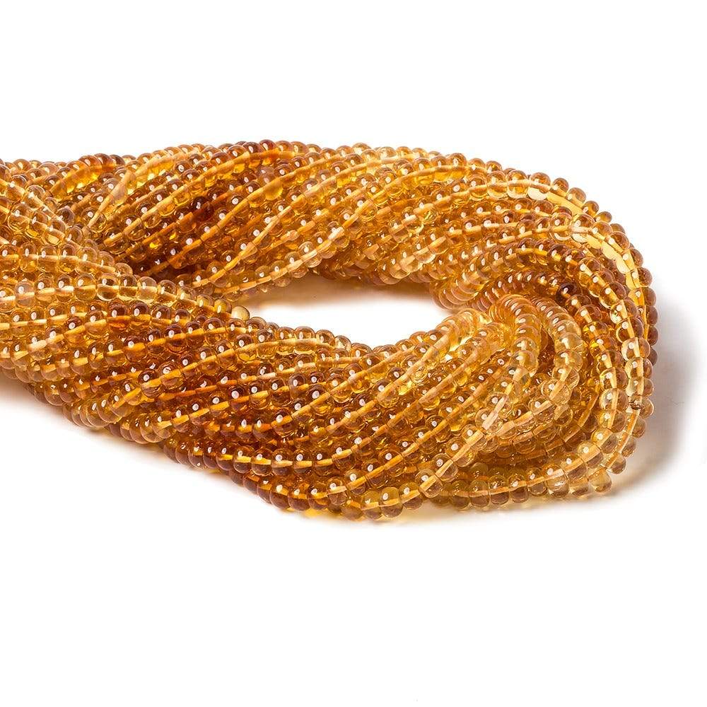 5.5mm Citrine Smooth Rondelle Beads, 14-Inch Strand