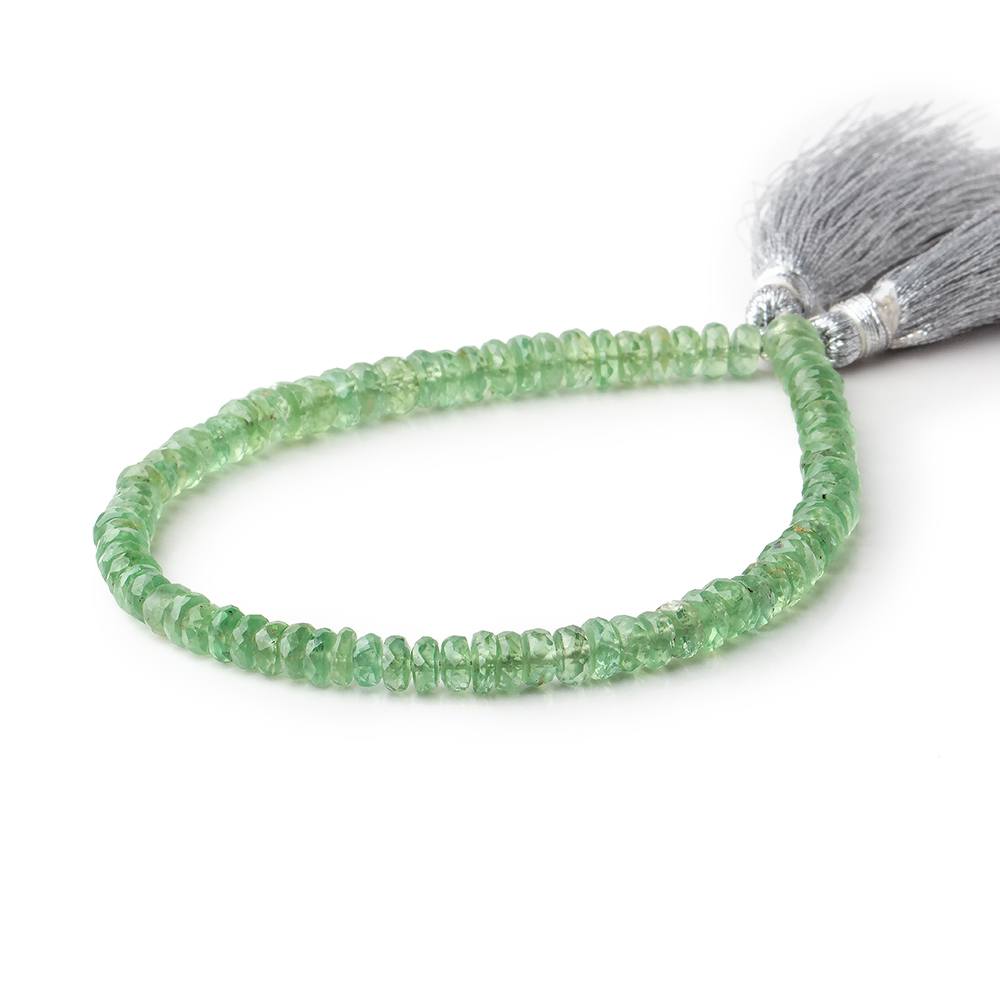 Green Kyanite Faceted Rondelle Beads, 4.5mm, 8-Inch Strand