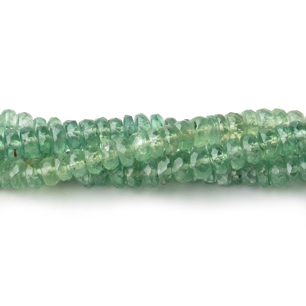 Green Kyanite Faceted Rondelle Beads, 4.5mm, 8-Inch Strand