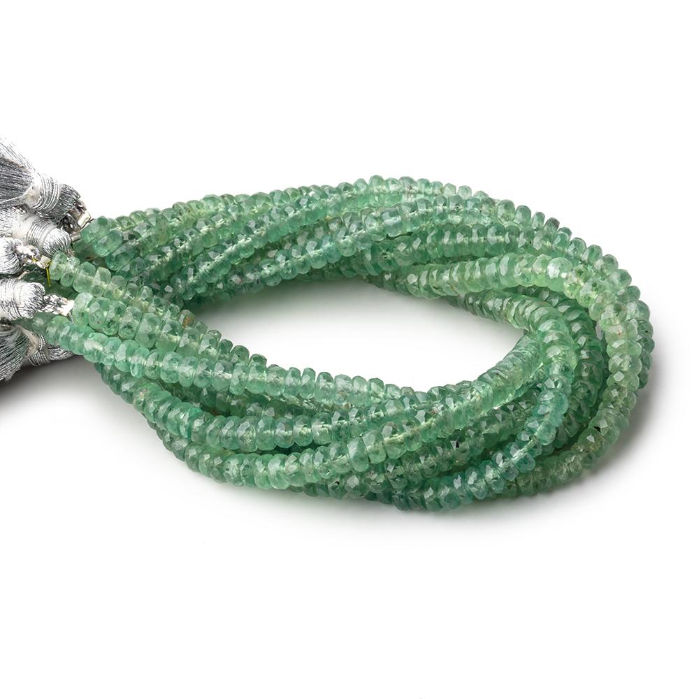 Green Kyanite Faceted Rondelle Beads, 4.5mm, 8-Inch Strand
