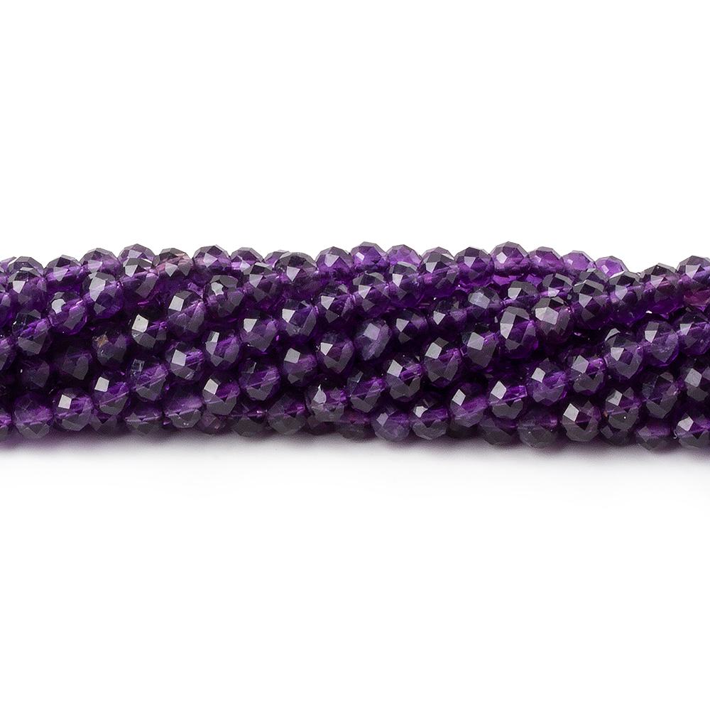 4mm Amethyst Micro-Faceted Rondelle Beads, 12.5-Inch Strand