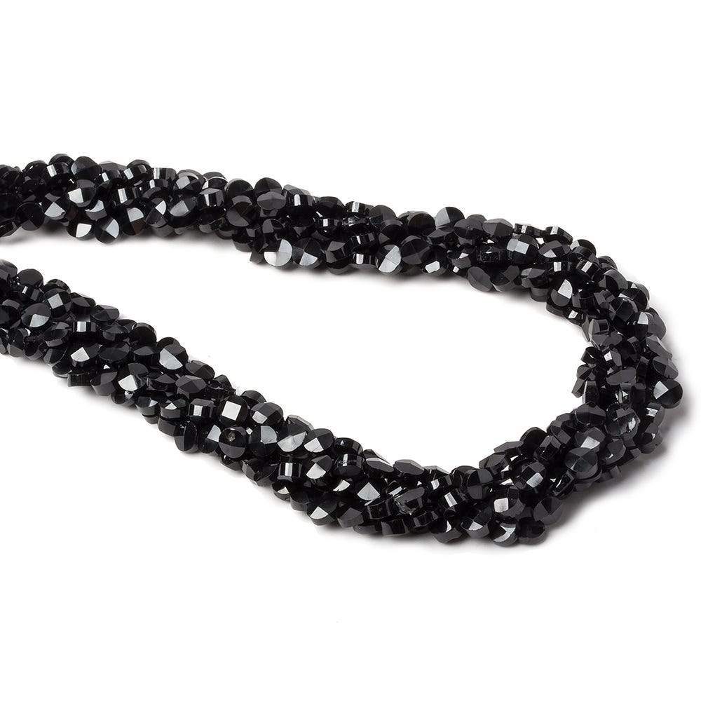 4mm Black Spinel faceted coin beads 14 inch 94 beads