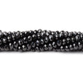 4mm Black Spinel Micro Faceted Rondelles 12.5 inch 110 Beads AAA