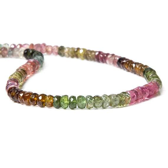 Multicolor Tourmaline Faceted Rondelle Beads, 4mm, Approx. 160 Beads