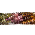 Multicolor Tourmaline Faceted Rondelle Beads, 4mm, Approx. 160 Beads