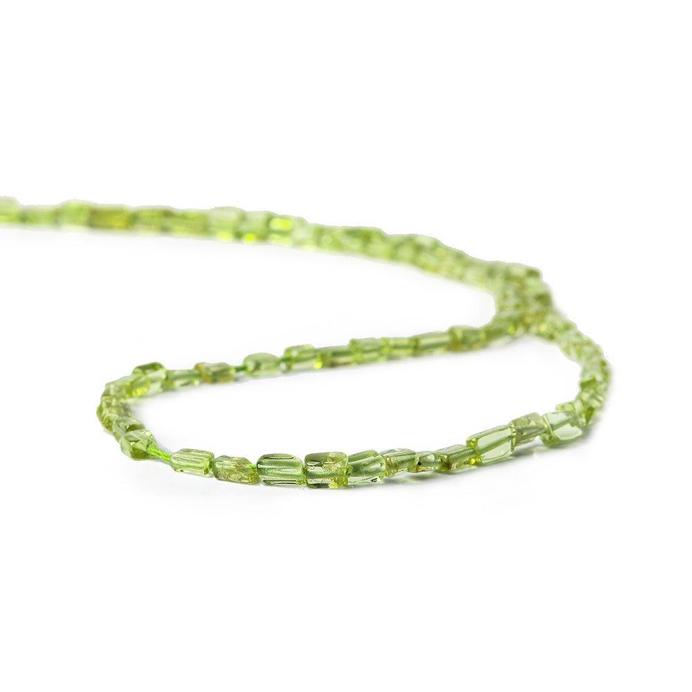 4mm Peridot Handcut Plain Rectangle Beads, 14 inch