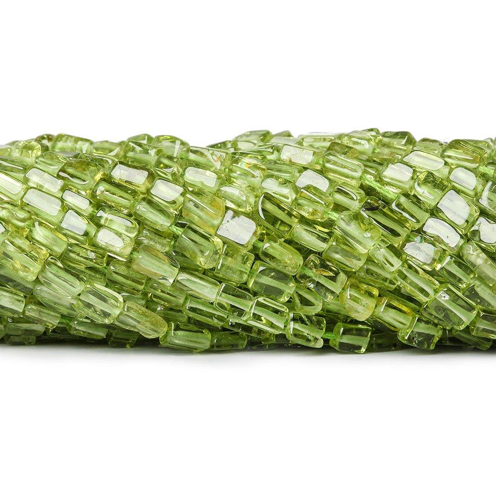 4mm Peridot Handcut Plain Rectangle Beads, 14 inch