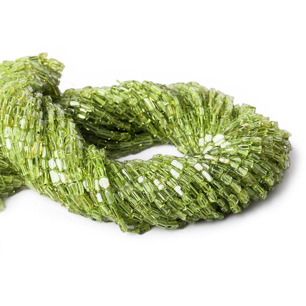 4mm Peridot Handcut Plain Rectangle Beads, 14 inch