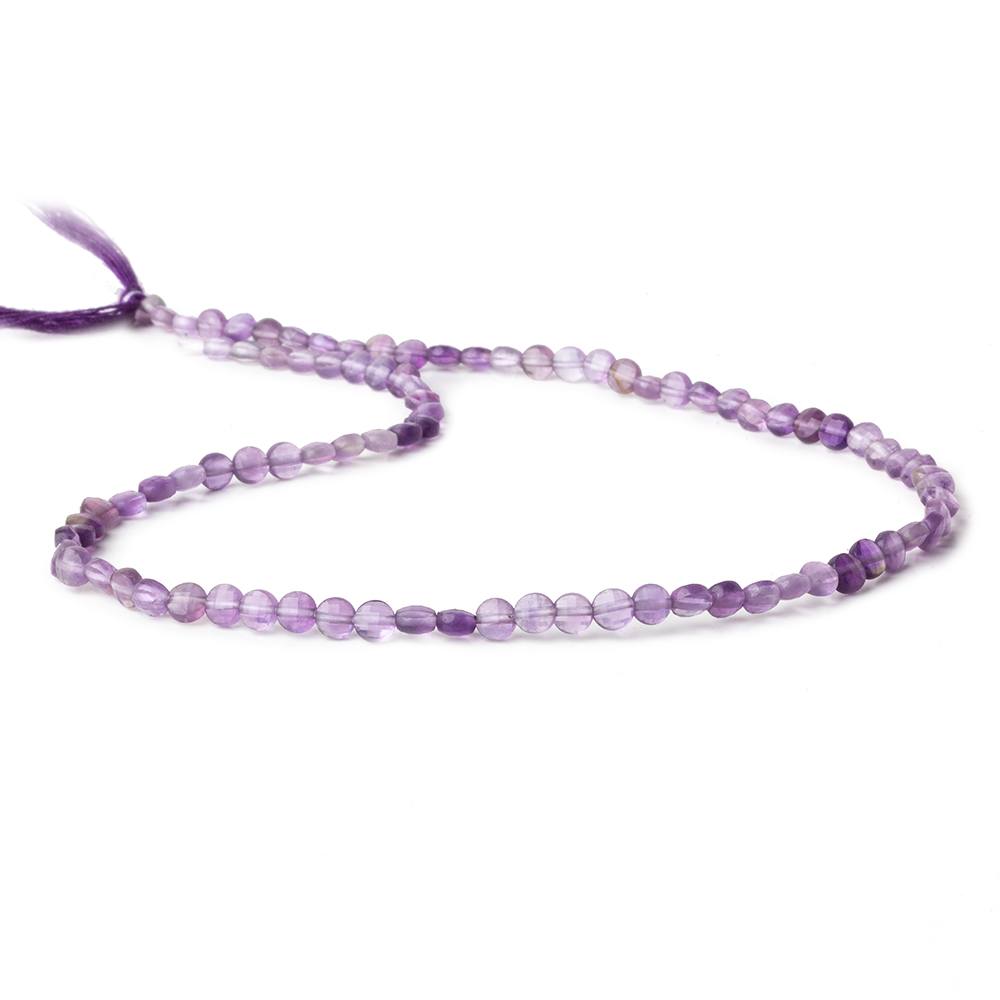 4mm Shaded Amethyst Checkerboard-Faceted Coin Beads, 12.5-Inch Strand