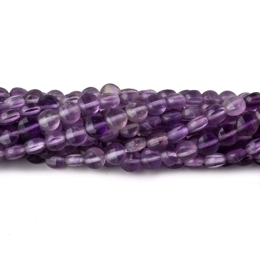 4mm Shaded Amethyst Checkerboard-Faceted Coin Beads, 12.5-Inch Strand