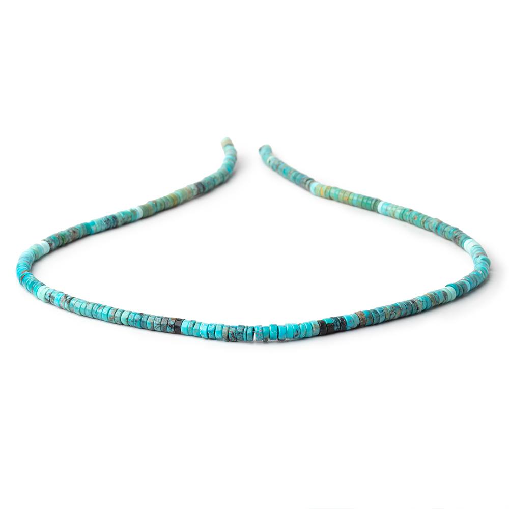 Sleeping Beauty Turquoise Smooth Heishi Beads, 4mm, 18-Inch Strand