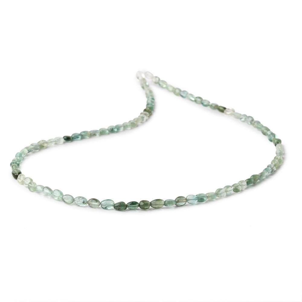 Green Tourmaline Smooth Oval Beads, 4–5mm, 16-Inch Strand