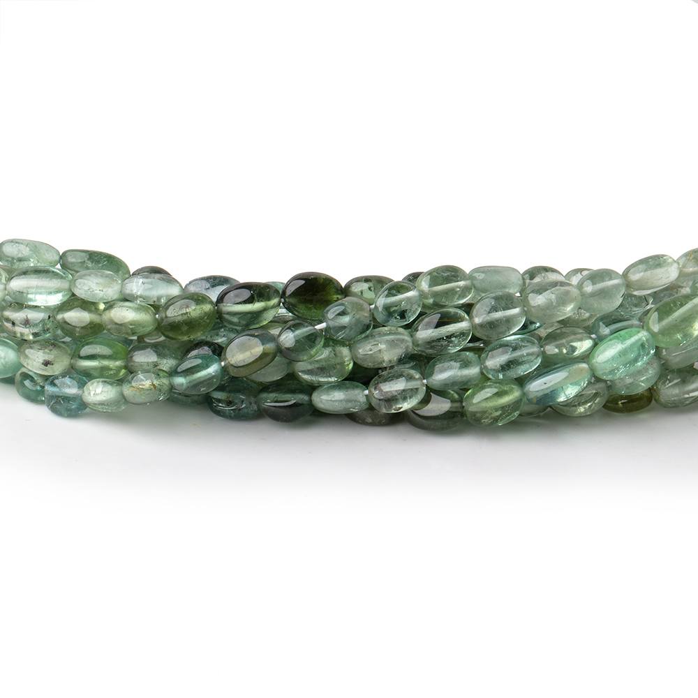 Green Tourmaline Smooth Oval Beads, 4–5mm, 16-Inch Strand