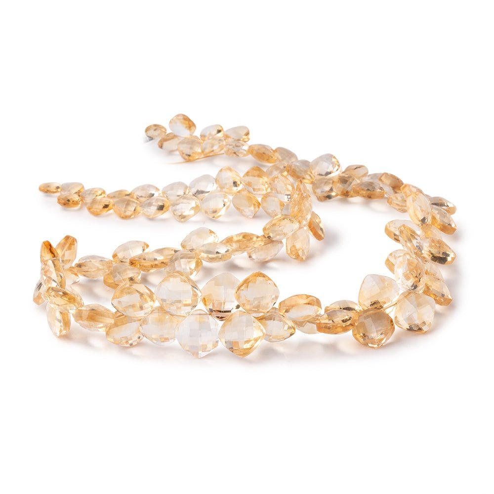 5–10mm Citrine Checkerboard-Faceted Pillow Beads, 16-Inch Strand