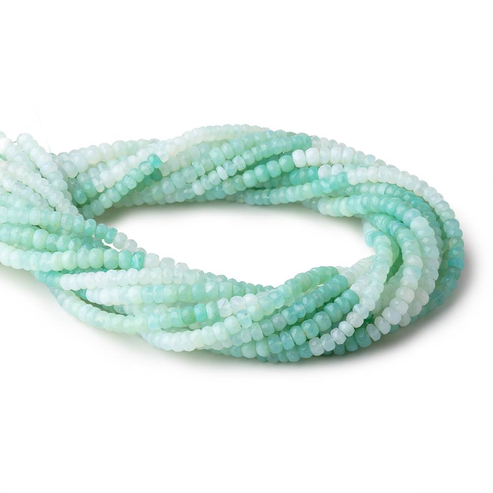 4.5mm Blue Peruvian Opal Faceted Rondelle Beads, 16-Inch Strand