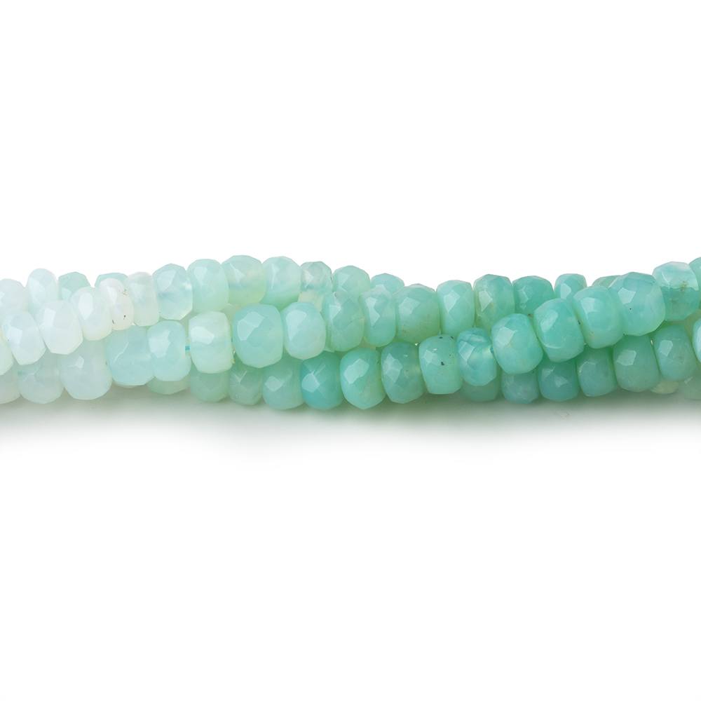 4.5mm Blue Peruvian Opal Faceted Rondelle Beads, 16-Inch Strand
