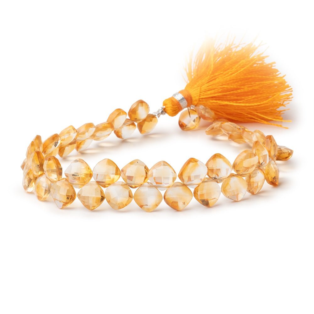5–6mm Citrine Top-Drilled Faceted Pillow Beads, 7.5-Inch Strand