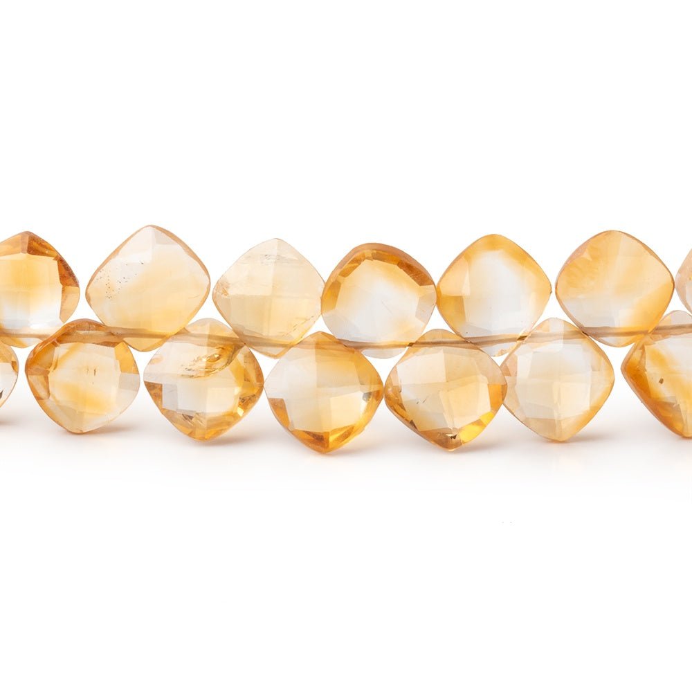 5–6mm Citrine Top-Drilled Faceted Pillow Beads, 7.5-Inch Strand