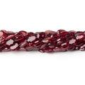 5-6mm Garnet Bevel Faceted Oval Beads 13.5 inch 53 pieces