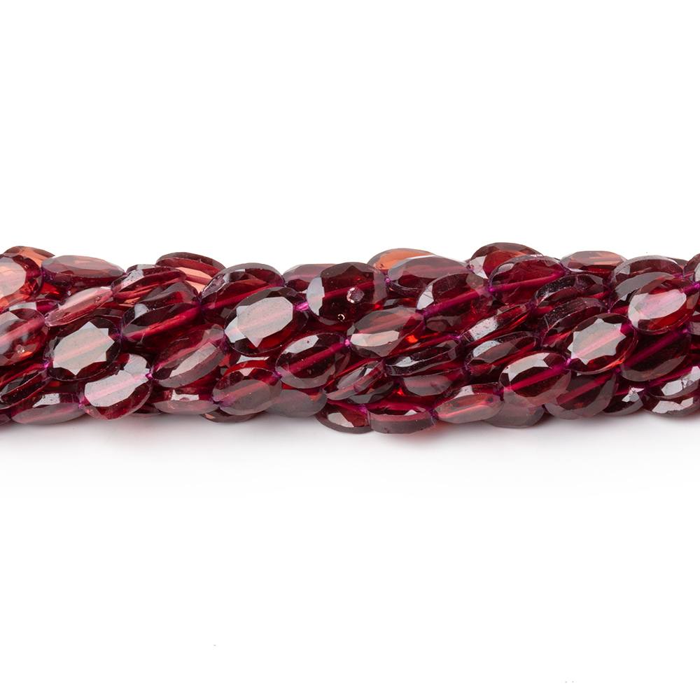 5-6mm Garnet Bevel Faceted Oval Beads 13.5 inch 53 pieces