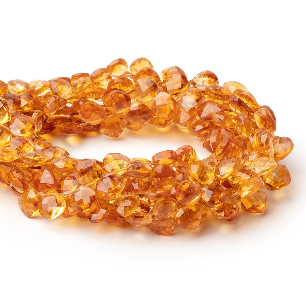 5–6mm Madeira Citrine Top-Drilled Faceted Pillow Beads, 7.5-Inch Strand
