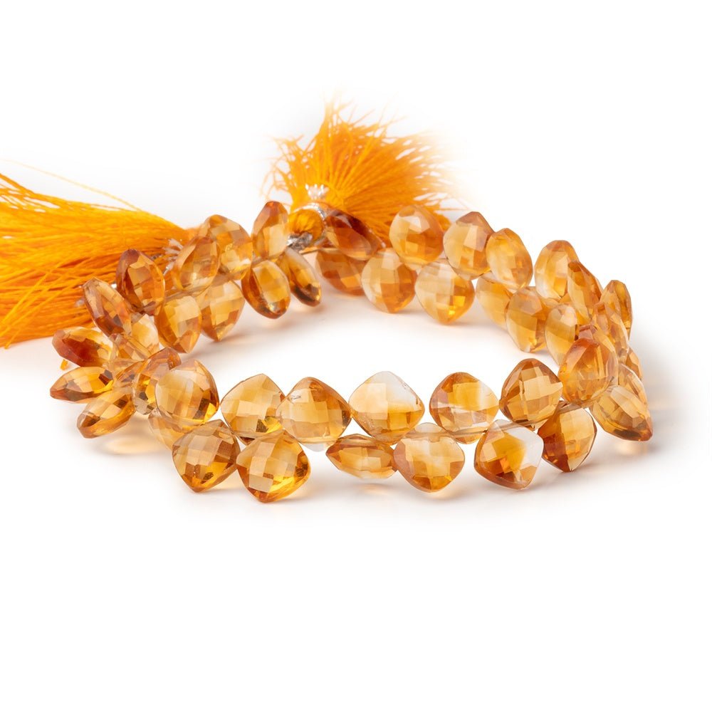 5–6mm Madeira Citrine Top-Drilled Faceted Pillow Beads, 7.5-Inch Strand