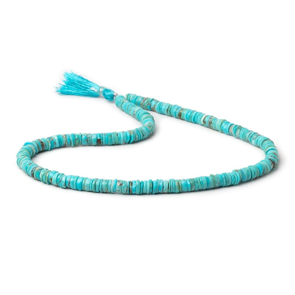 Sleeping Beauty Turquoise Smooth Heishi Beads, 6mm, 15-Inch Strand