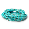 Sleeping Beauty Turquoise Smooth Heishi Beads, 6mm, 15-Inch Strand