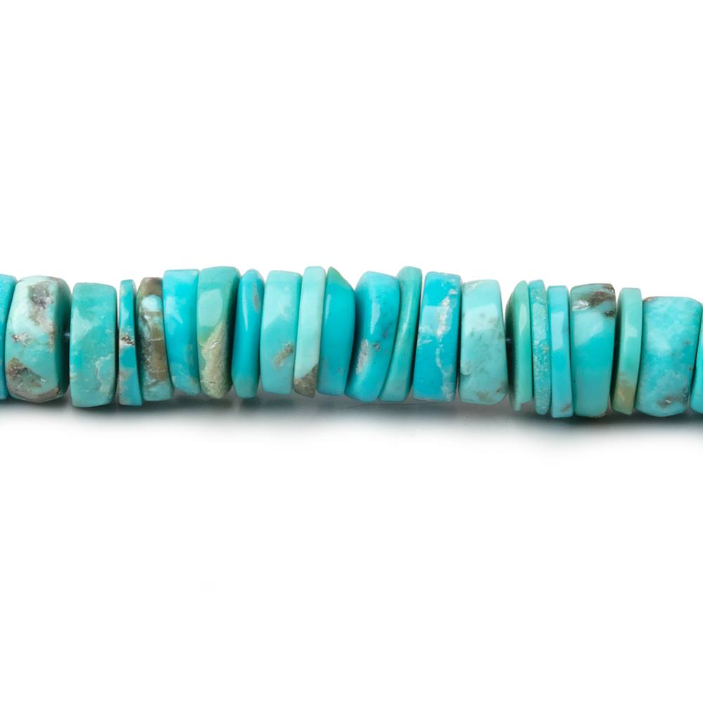 Sleeping Beauty Turquoise Smooth Heishi Beads, 6mm, 15-Inch Strand