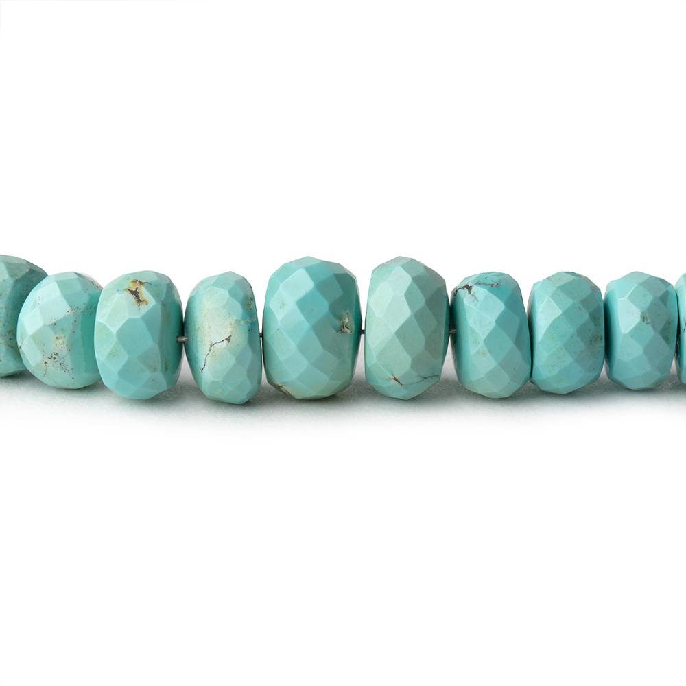 Reconstituted Turquoise Faceted Rondelle Beads, 5–9mm, 16-Inch Strand