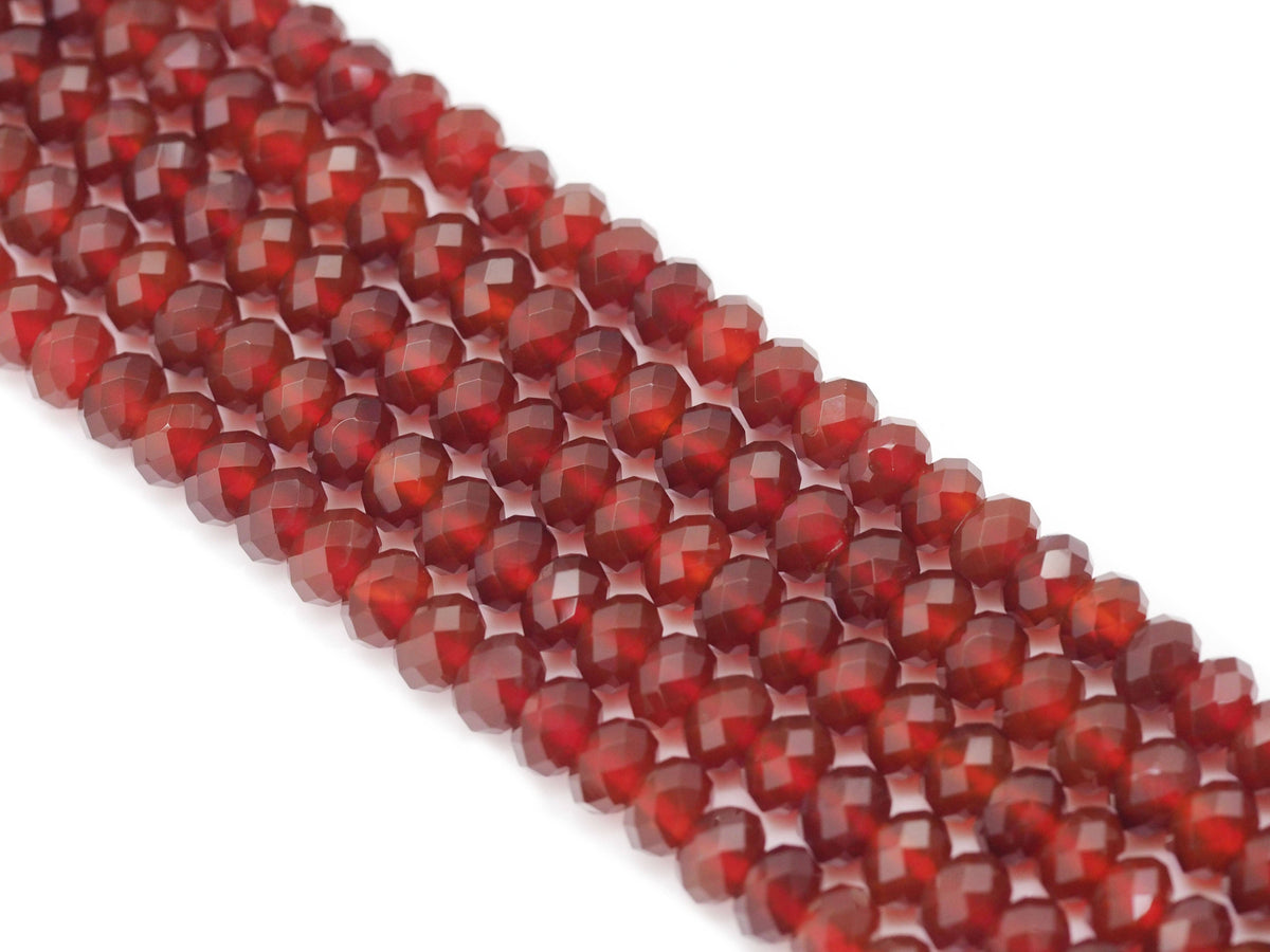 Carnelian Faceted Rondelle Beads, 2 × 4–5 × 8mm, 15–16-Inch Strand