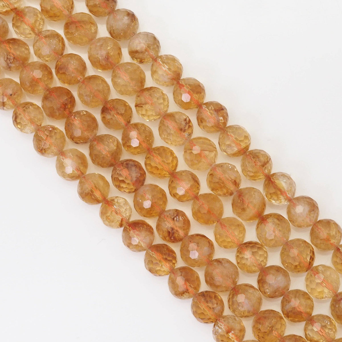 Citrine Faceted Round Beads, 6–10mm, 15–16-Inch Strand