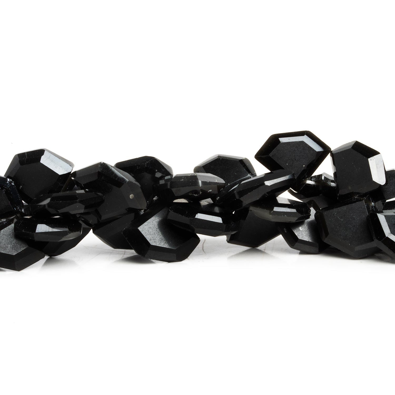 14mm Rainbow Obsidian Top Drilled Pentagons 7.5 inch 31 beads