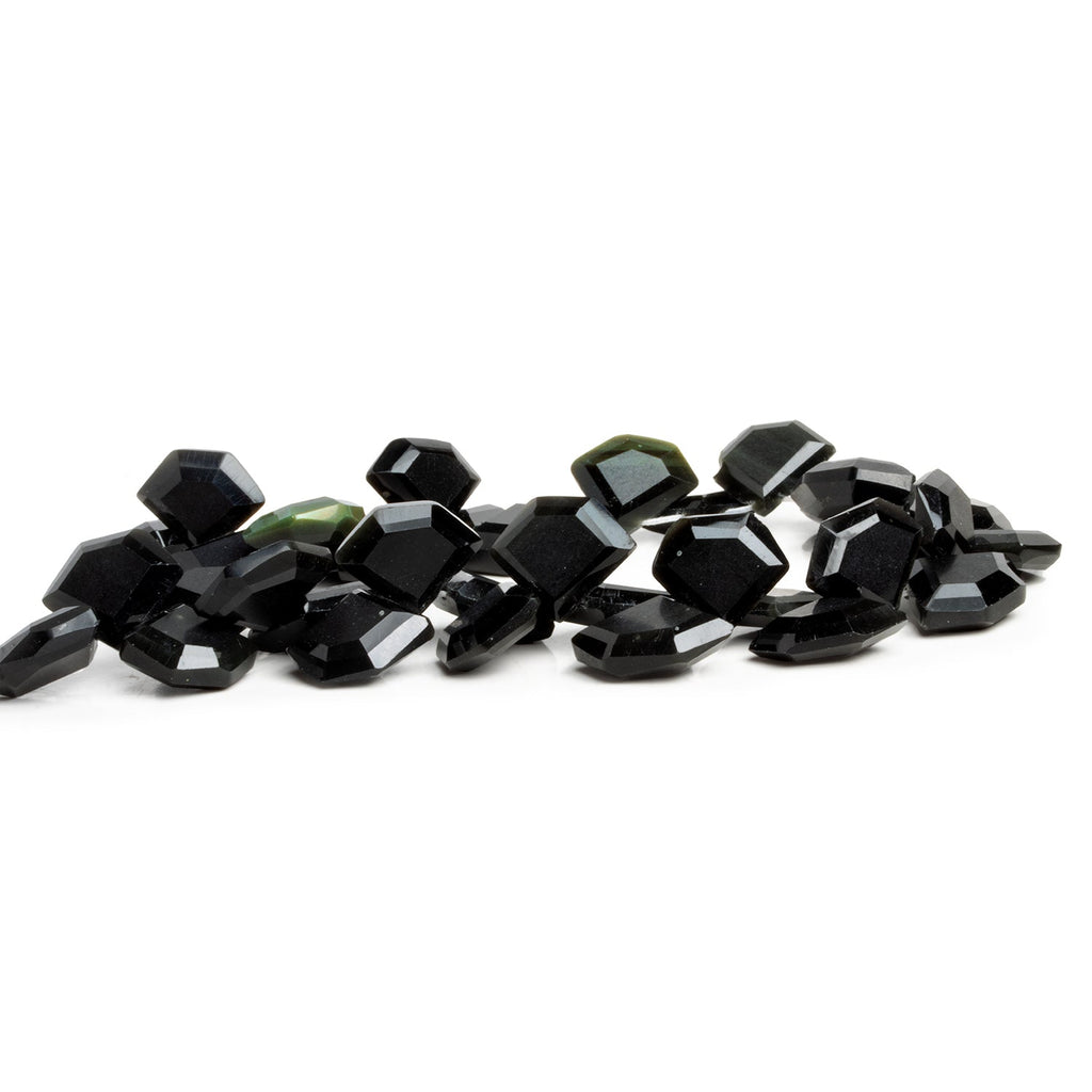 14mm Rainbow Obsidian Top Drilled Pentagons 7.5 inch 31 beads
