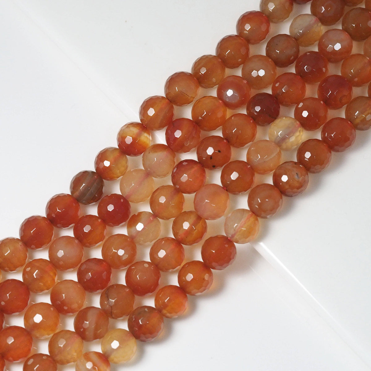 Red Agate Faceted Round Beads, 6–10mm, 15–16-Inch Strand