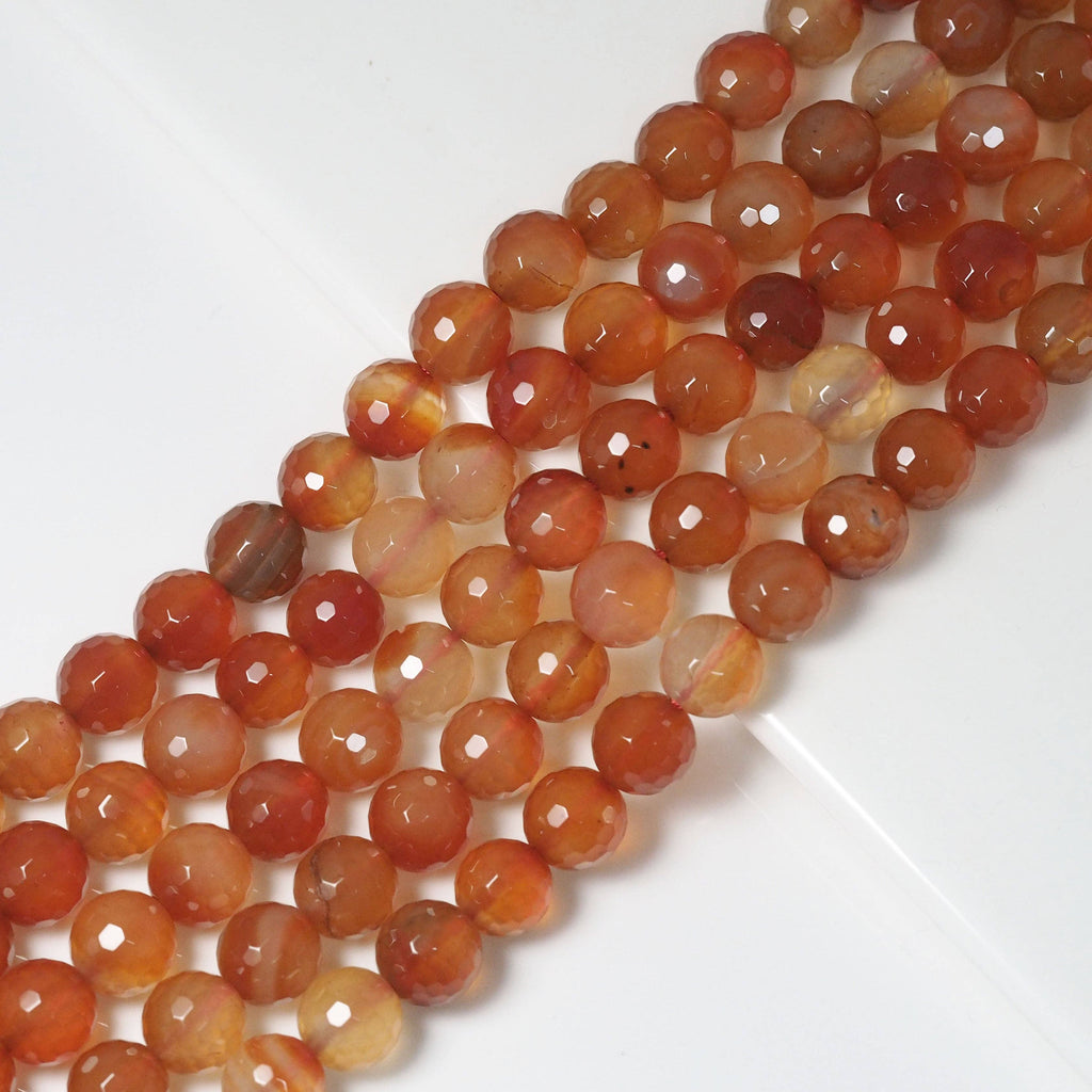 Red Agate Faceted Round Beads, 6–10mm, 15–16-Inch Strand