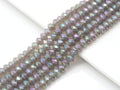 AB Mystic Gray Agate Faceted Rondelle Beads, 4 × 6mm & 5 × 8mm
