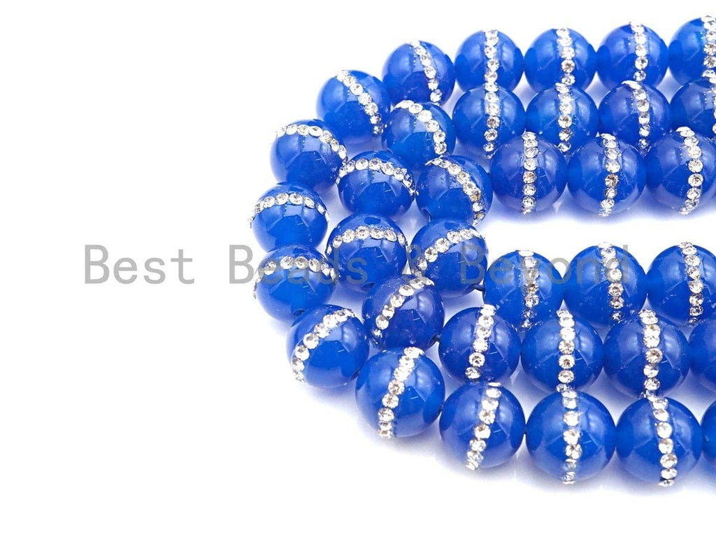 Blue Agate with rhinestone inlaid, 6mm/8mm/10mm/12mm/14mm, Tiger eye Beads, 15.5inch Full strand, SKU#V47