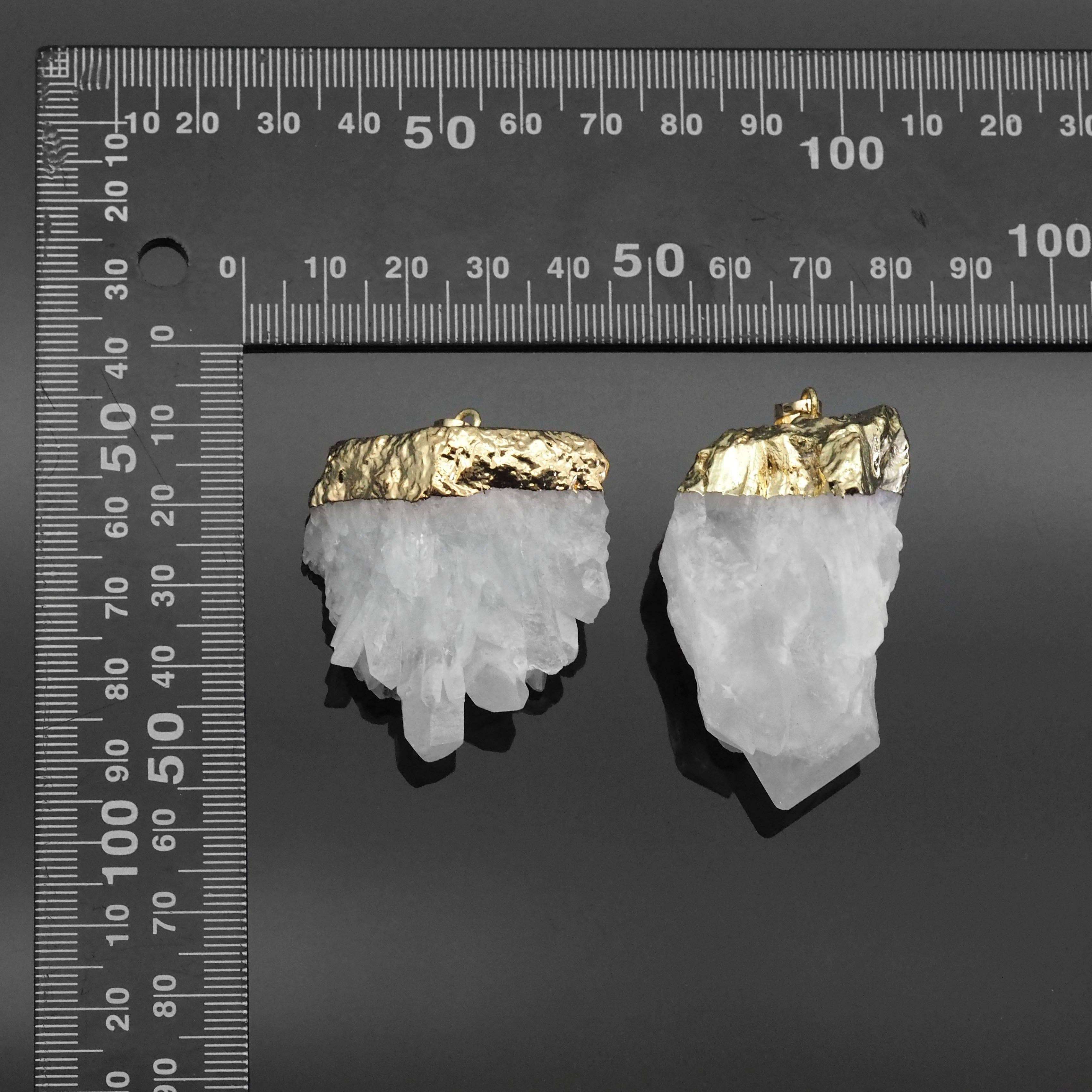 Gold Clear Quartz Pendant, sku#LY30