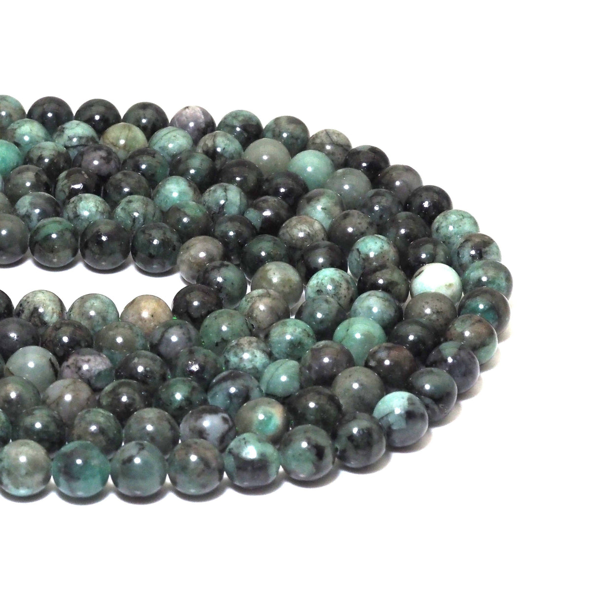 Emerald Smooth Round Bead Strand – 6mm, 8mm or 10mm