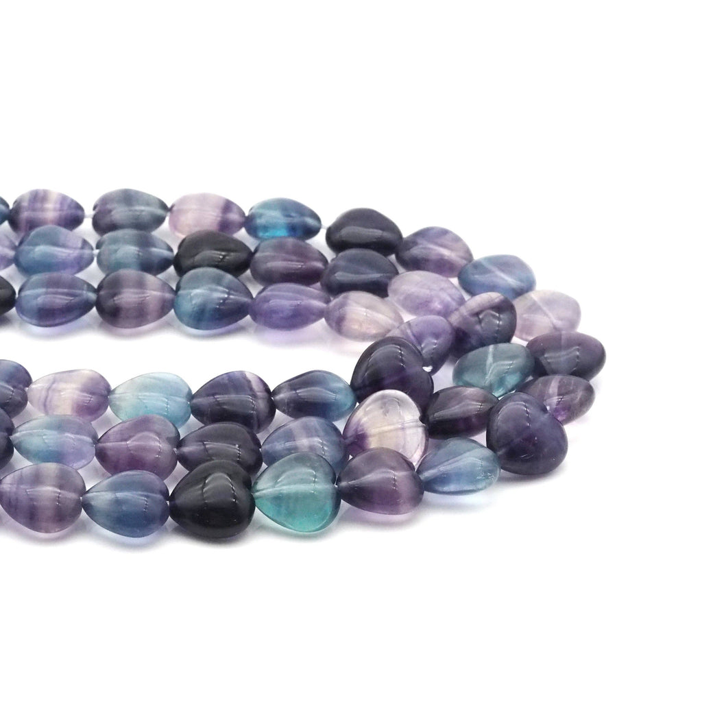 Genuine Fluorite smooth Heart Beads, 14mm, Sku#U1565